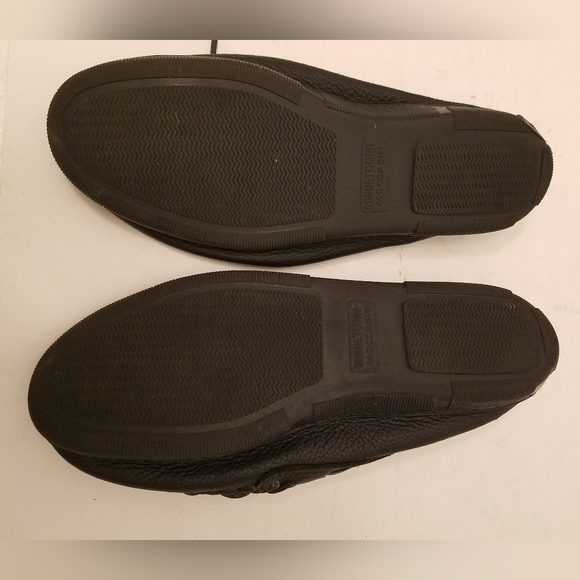Minnetonka Men's Moccasin Moosehide Straight Plug Black Size 13 - Picture 14 of 16